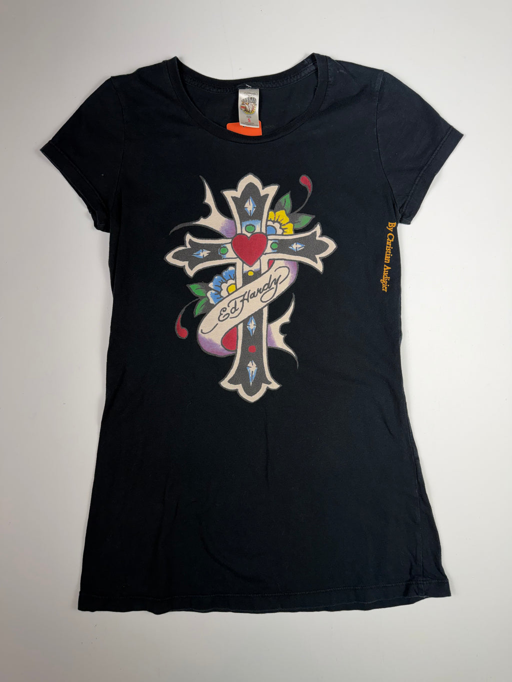 Black Ed Hardy Cross Femme Tee