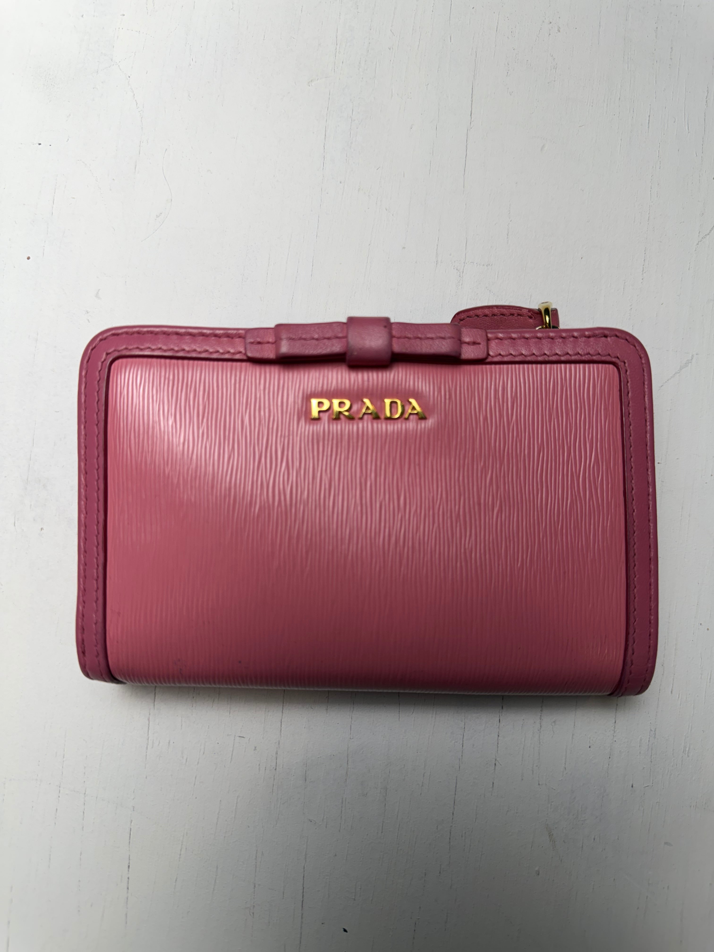 Pink Prada Saffiano Bifold Wallet
