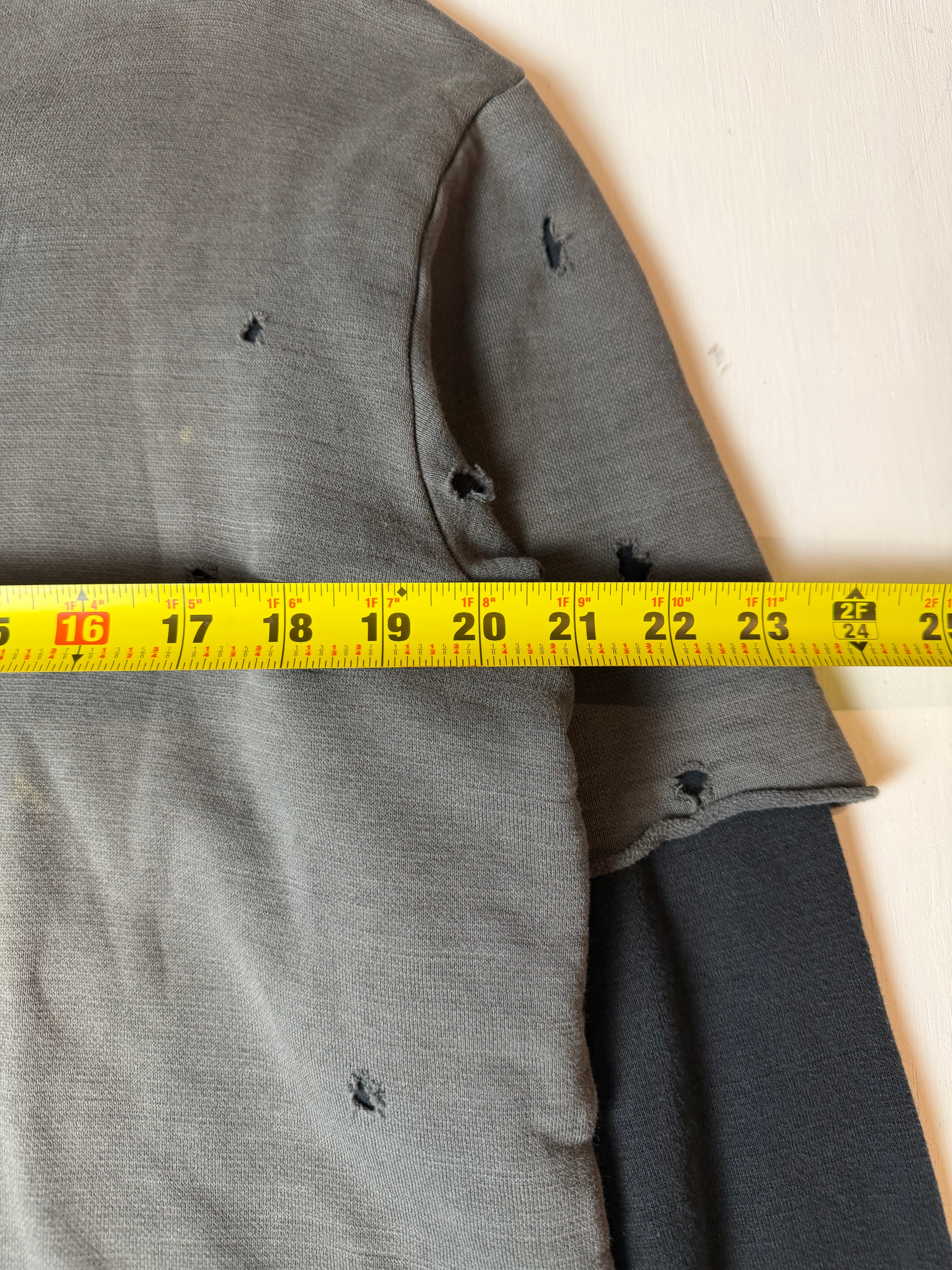 Black/Grey Distressed Japanese Layered Longlseeve