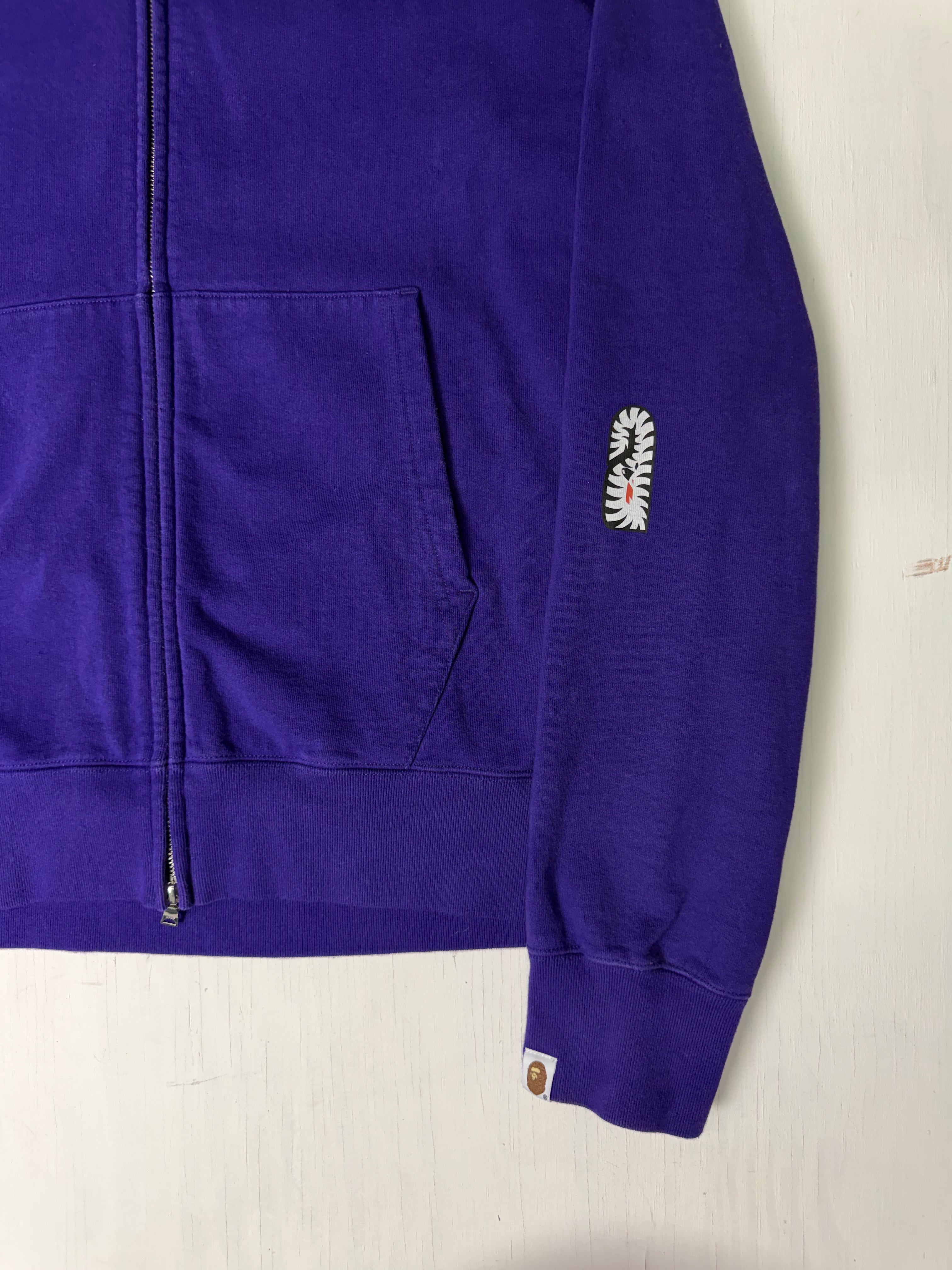 Purple BAPE White Tiger Full Zip Hoodie