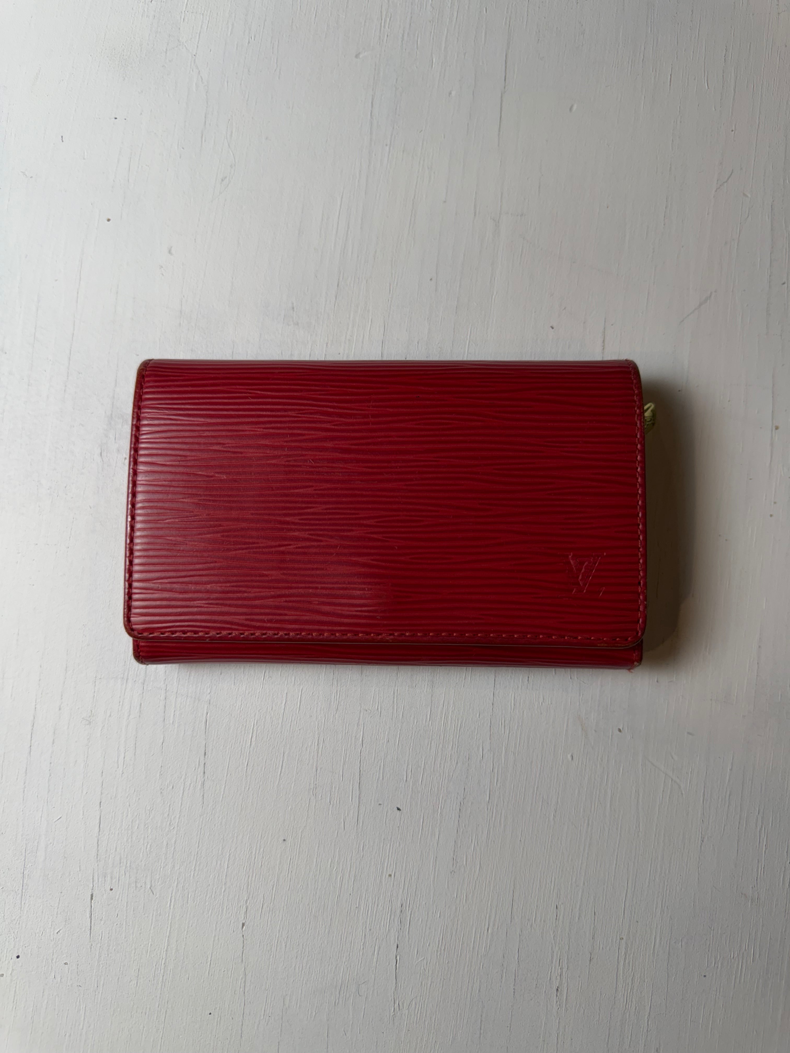 Red Louis Vuitton Epi Wallet