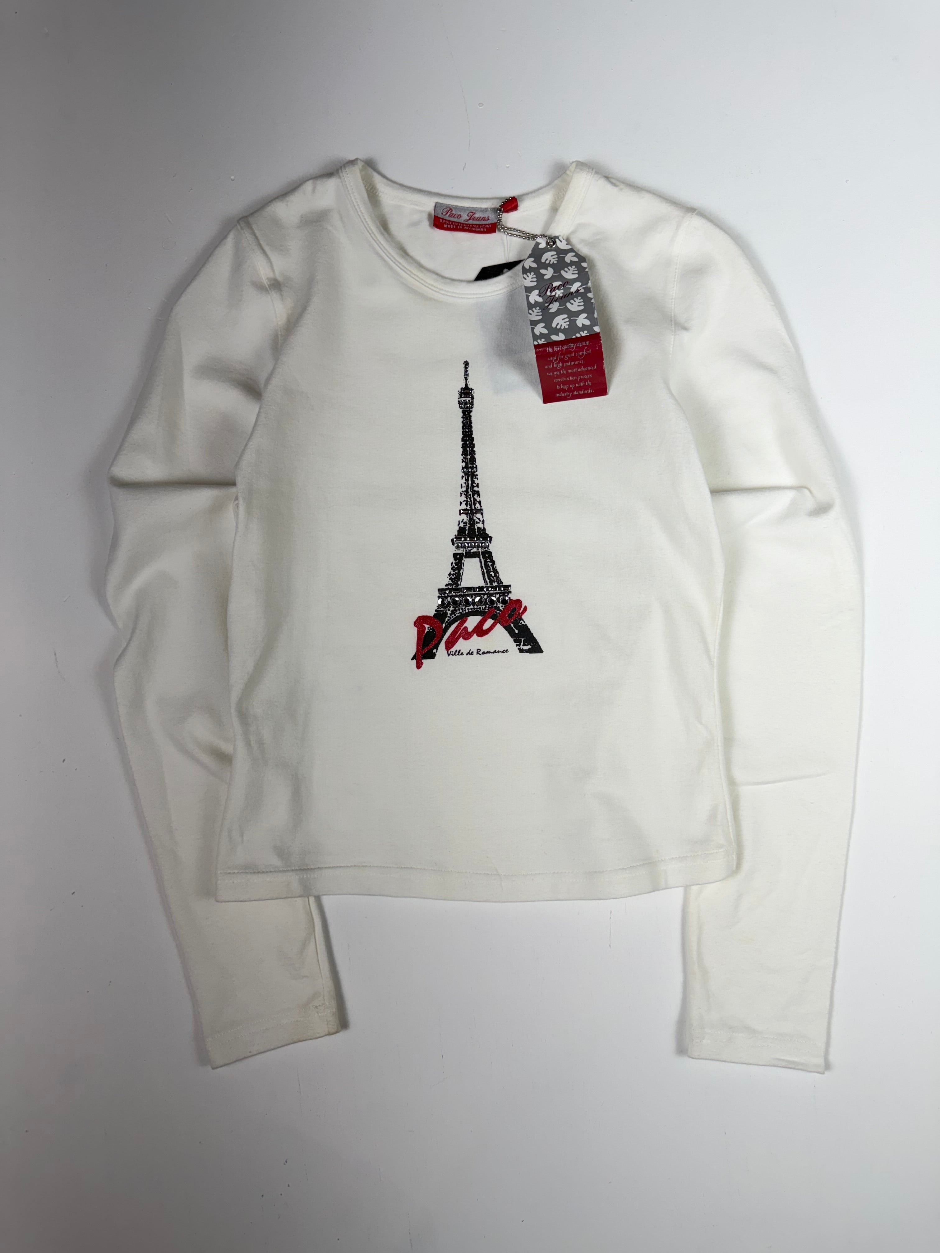 White Paco Jeans Y2K Femme Longsleeve NWT