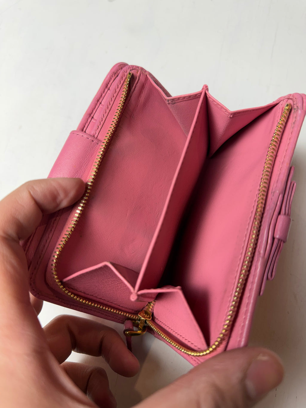 Pink Prada Saffiano Bifold Wallet