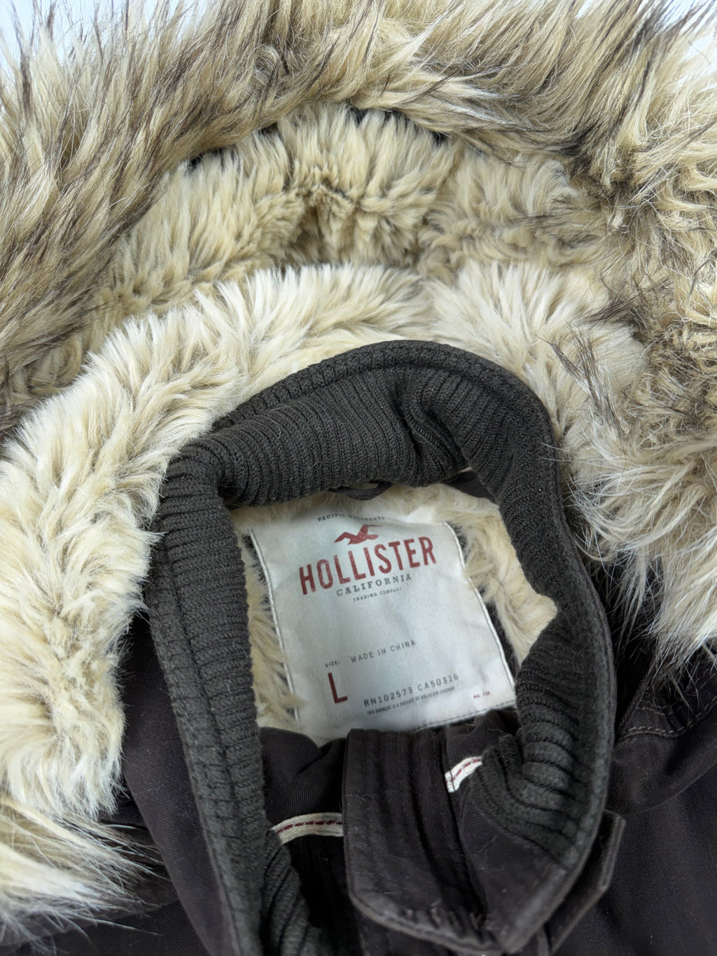 Brown Hollister Fur Hooded Jacket