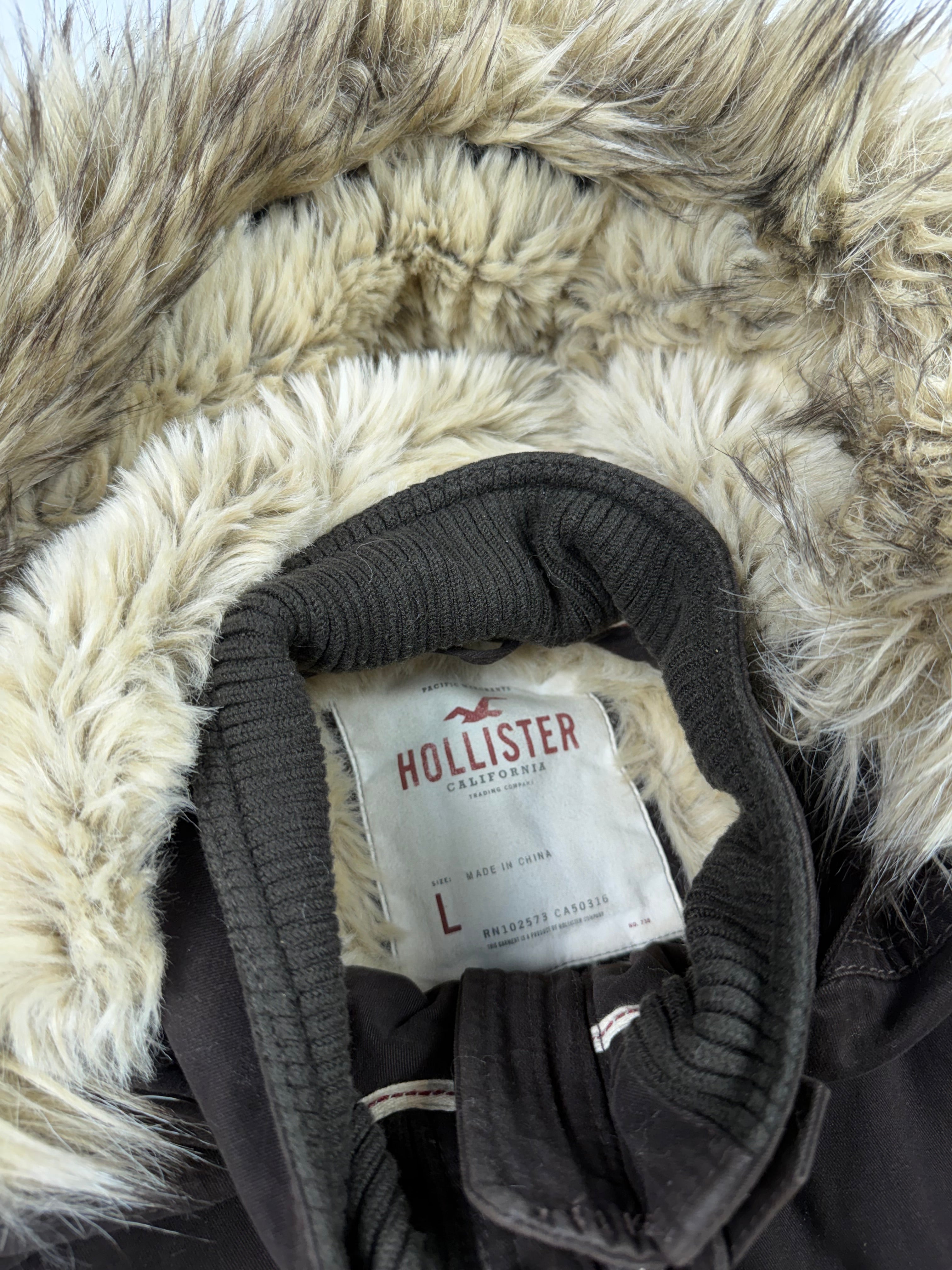 Brown Hollister Fur Hooded Jacket