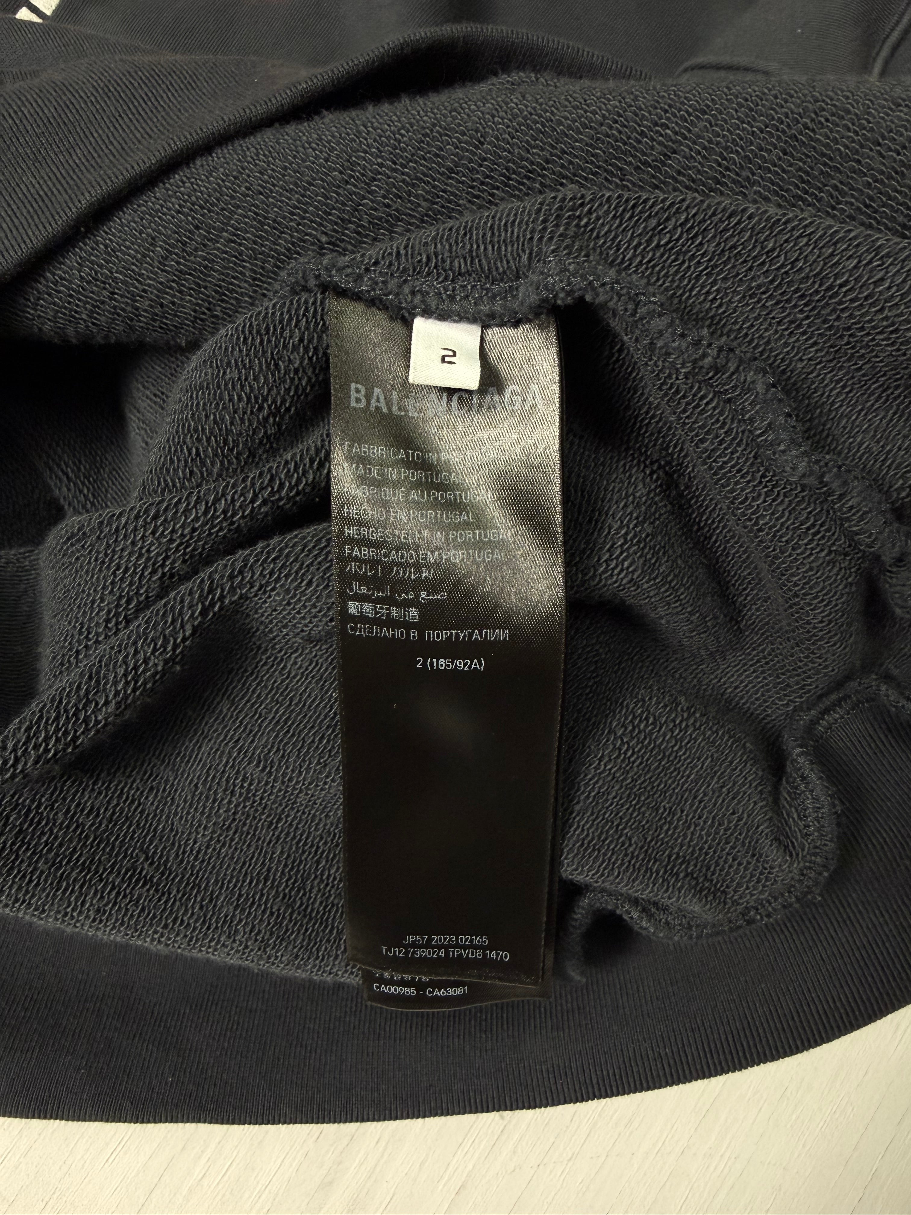 Black Balenciaga 3B Sports Icon Hoodie